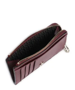 Delia Kreditkartenetui genarbtes Rindsleder dunkelrot