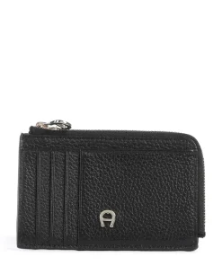 Delia Kreditkartenetui genarbtes Rindsleder schwarz