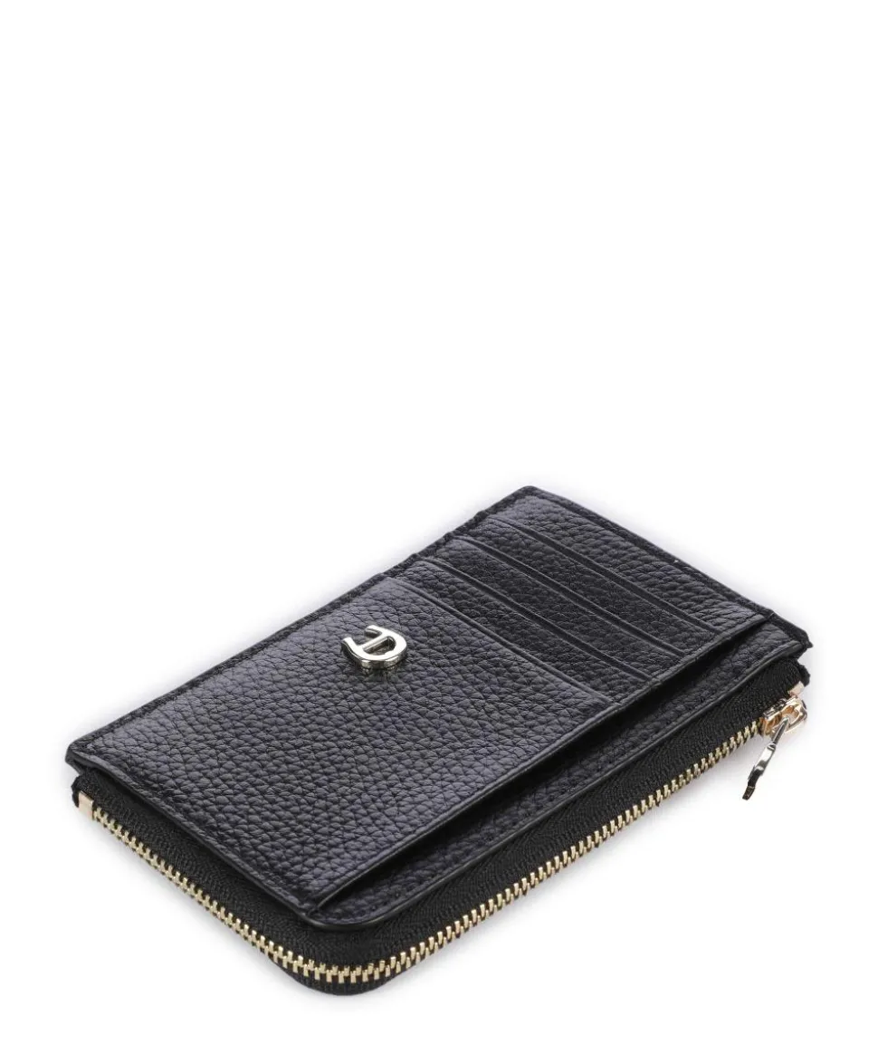 Delia Kreditkartenetui genarbtes Rindsleder schwarz