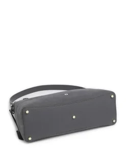 Delia M Beuteltasche aufgerautes Leder dunkelgrau