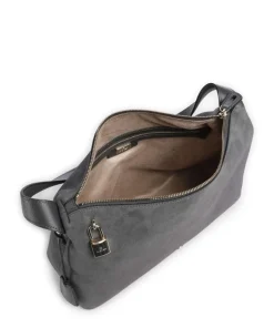 Delia M Beuteltasche aufgerautes Leder dunkelgrau