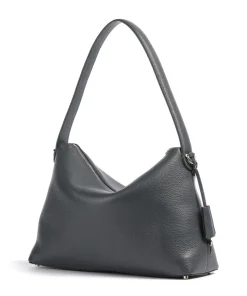 Delia M Beuteltasche genarbtes Rindsleder dunkelgrau