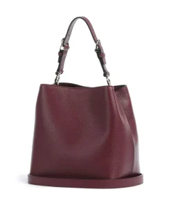 Delia S Bucket bag genarbtes Rindsleder wein