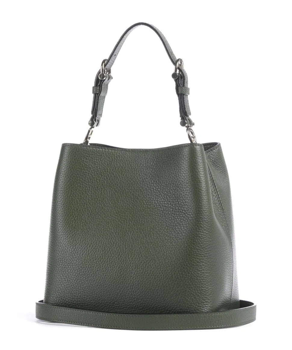 Delia S Bucket bag genarbtes Rindsleder khaki