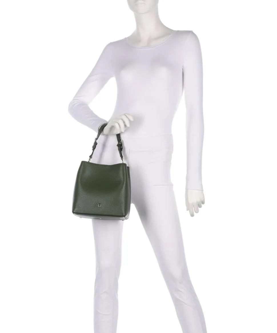 Delia S Bucket bag genarbtes Rindsleder khaki