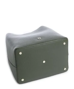 Delia S Bucket bag genarbtes Rindsleder khaki