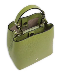 Delia S Bucket bag genarbtes Rindsleder grün