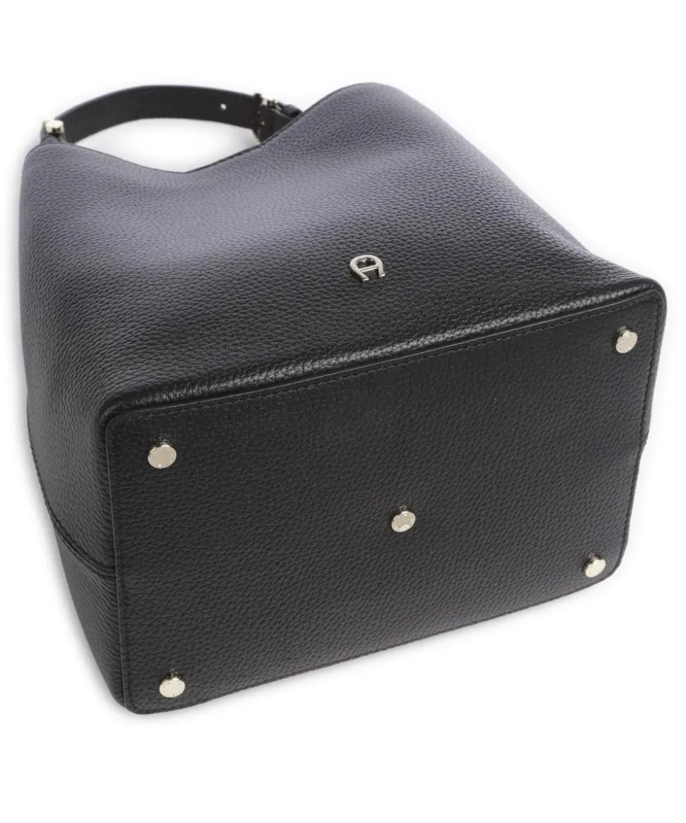 Delia S Bucket bag genarbtes Rindsleder schwarz