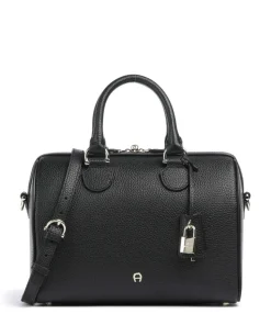 Delia S Handtasche genarbtes Rindsleder schwarz