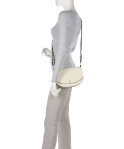 Delia S Schultertasche genarbtes Rindsleder creme