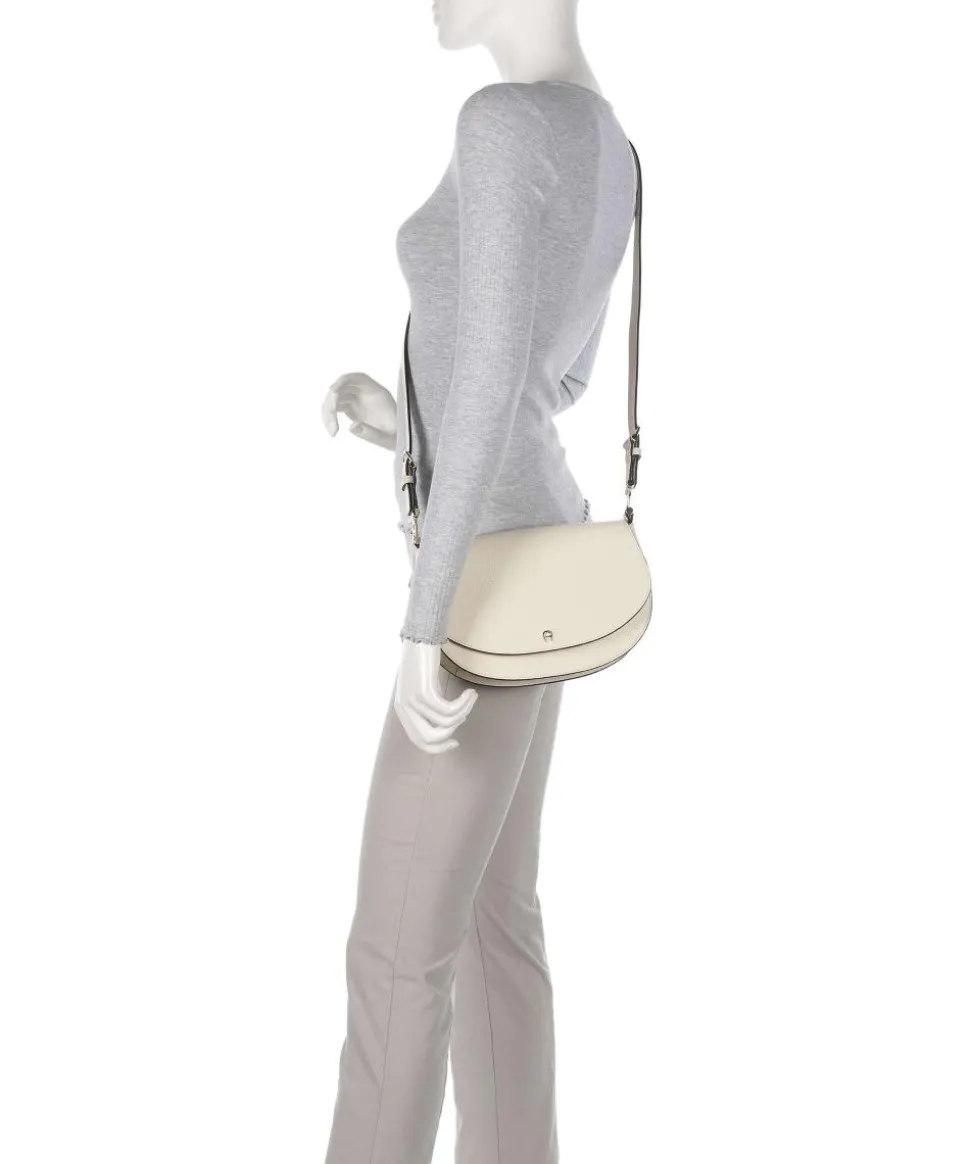 Delia S Schultertasche genarbtes Rindsleder creme