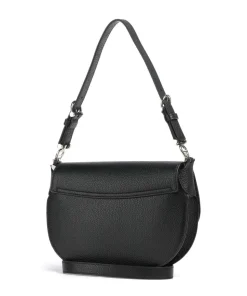 Delia S Schultertasche genarbtes Rindsleder schwarz
