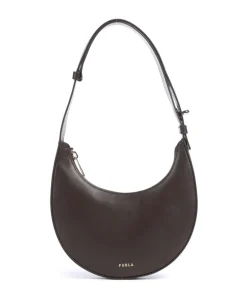 Delizia Mini Schultertasche fein genarbtes Leder dunkelbraun