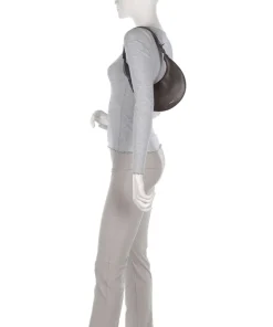 Delizia Mini Schultertasche fein genarbtes Leder dunkelbraun