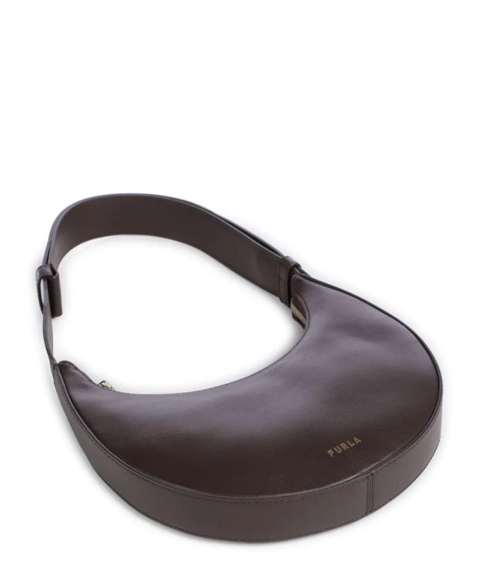 Delizia Mini Schultertasche fein genarbtes Leder dunkelbraun