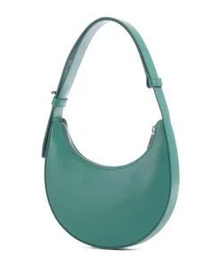 Delizia Mini Schultertasche fein genarbtes Leder petrol