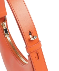 Delizia Mini Schultertasche fein genarbtes Leder orange