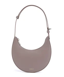 Delizia Mini Schultertasche fein genarbtes Leder taupe