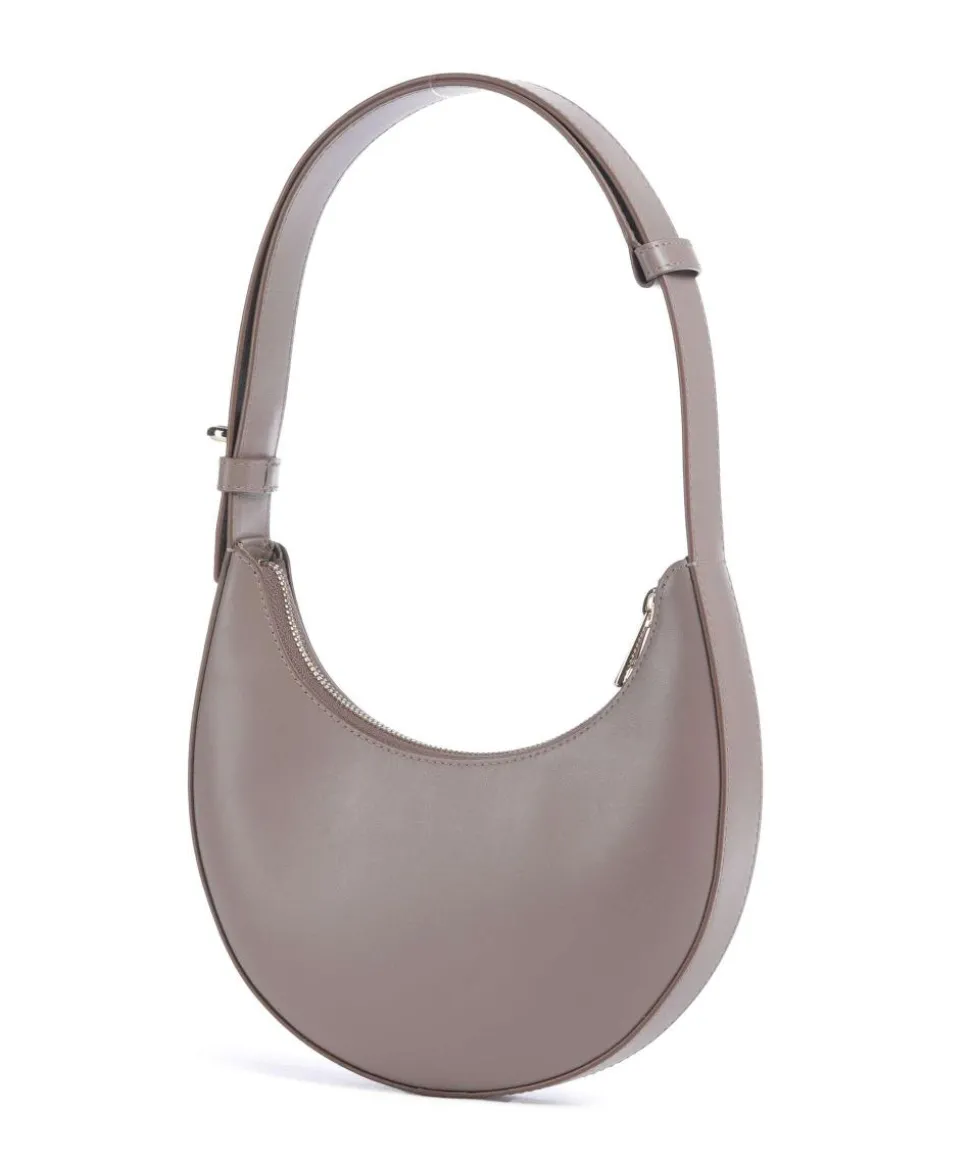 Delizia Mini Schultertasche fein genarbtes Leder taupe