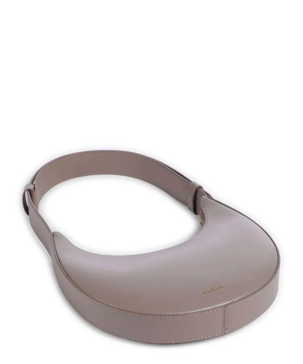 Delizia Mini Schultertasche fein genarbtes Leder taupe