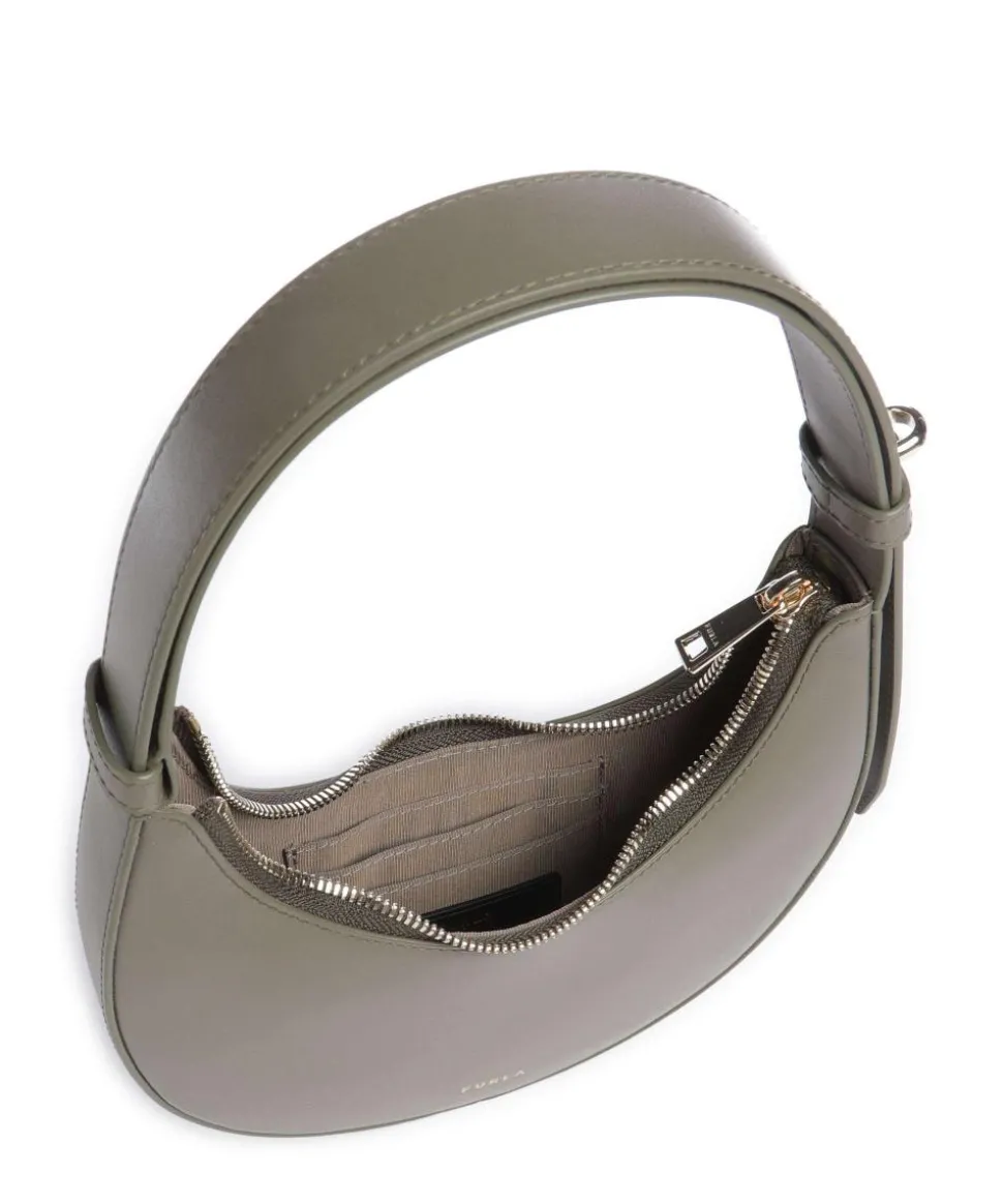 Delizia Mini Schultertasche fein genarbtes Leder khaki