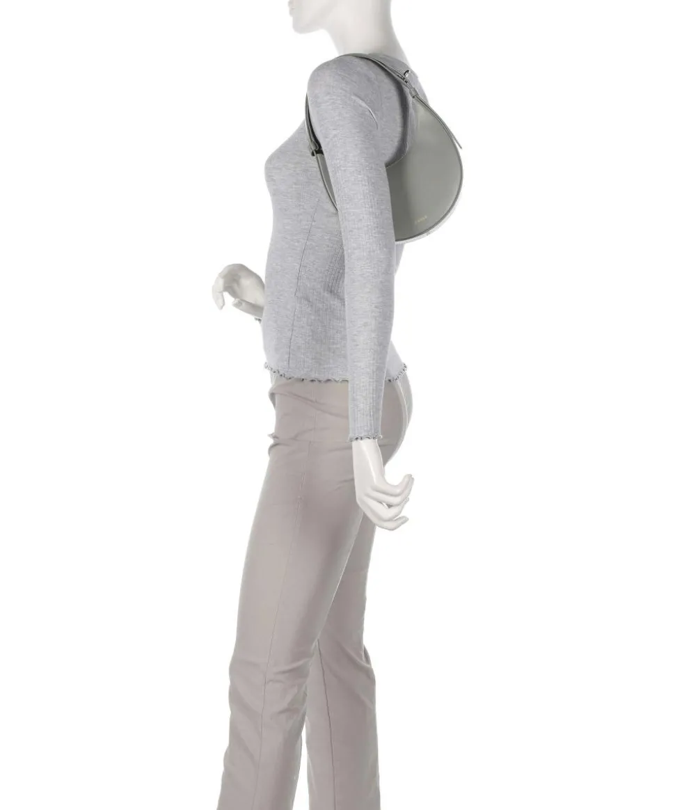 Delizia Mini Schultertasche fein genarbtes Leder grau