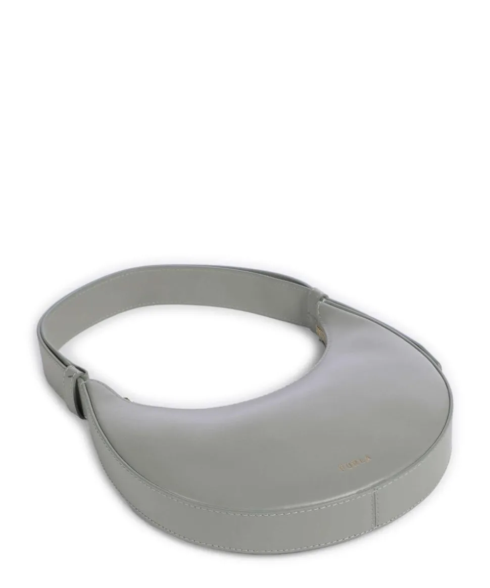 Delizia Mini Schultertasche fein genarbtes Leder grau