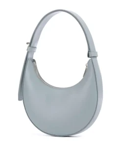 Delizia Mini Schultertasche fein genarbtes Leder blaugrau