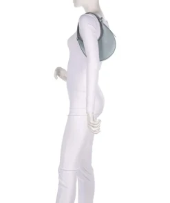 Delizia Mini Schultertasche fein genarbtes Leder blaugrau