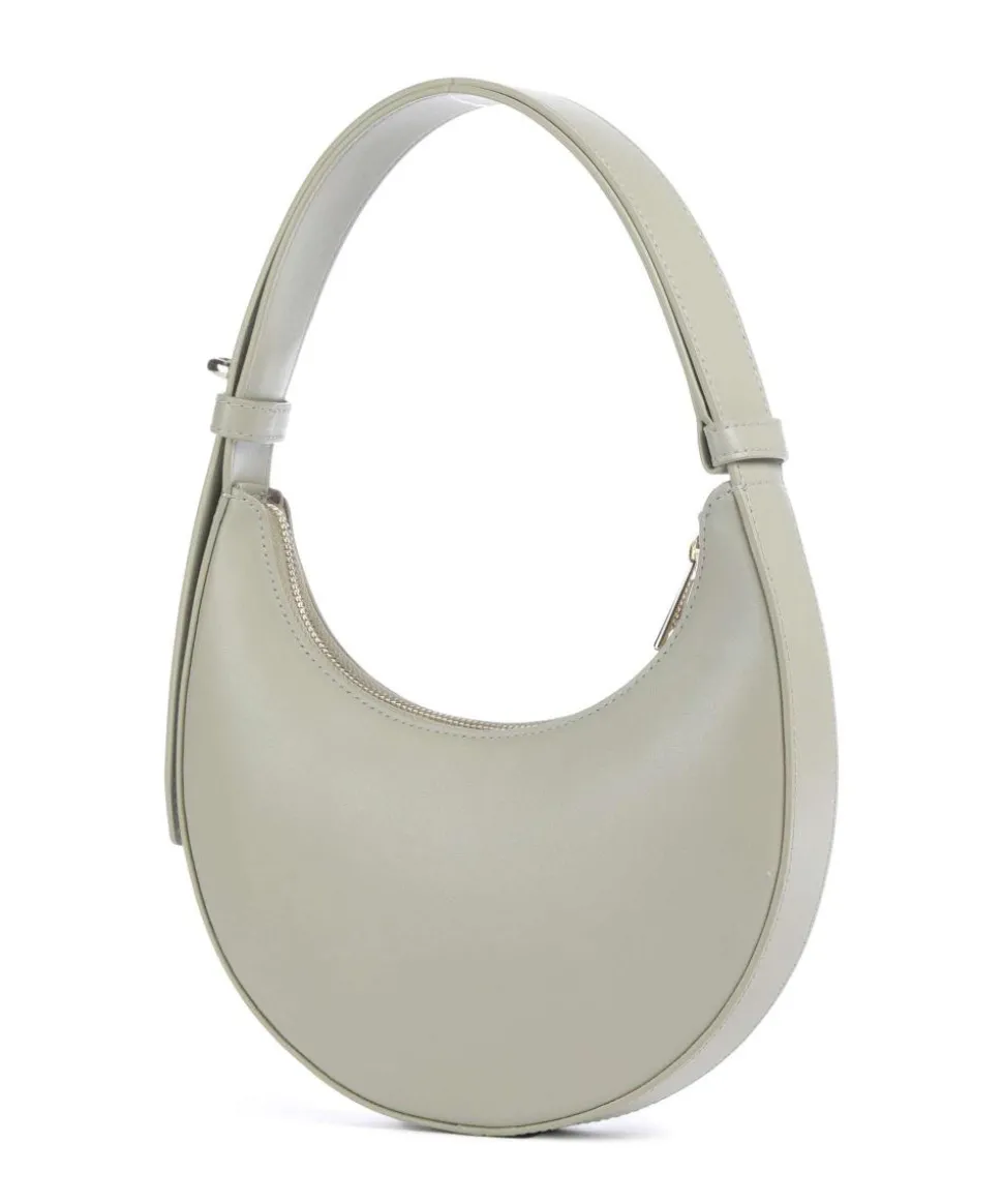 Delizia Mini Schultertasche fein genarbtes Leder graugrün