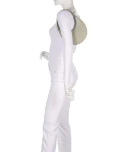 Delizia Mini Schultertasche fein genarbtes Leder graugrün