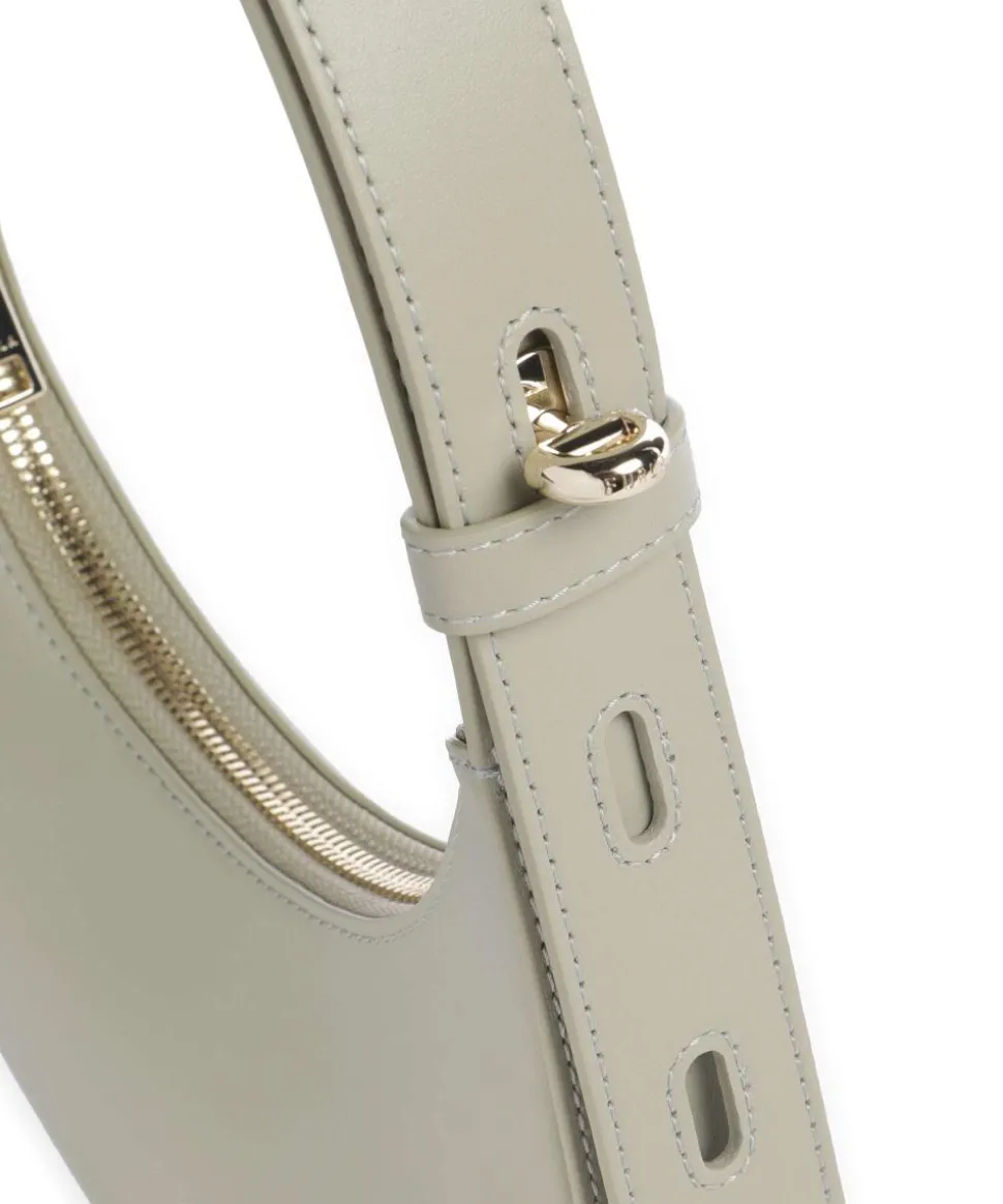 Delizia Mini Schultertasche fein genarbtes Leder graugrün