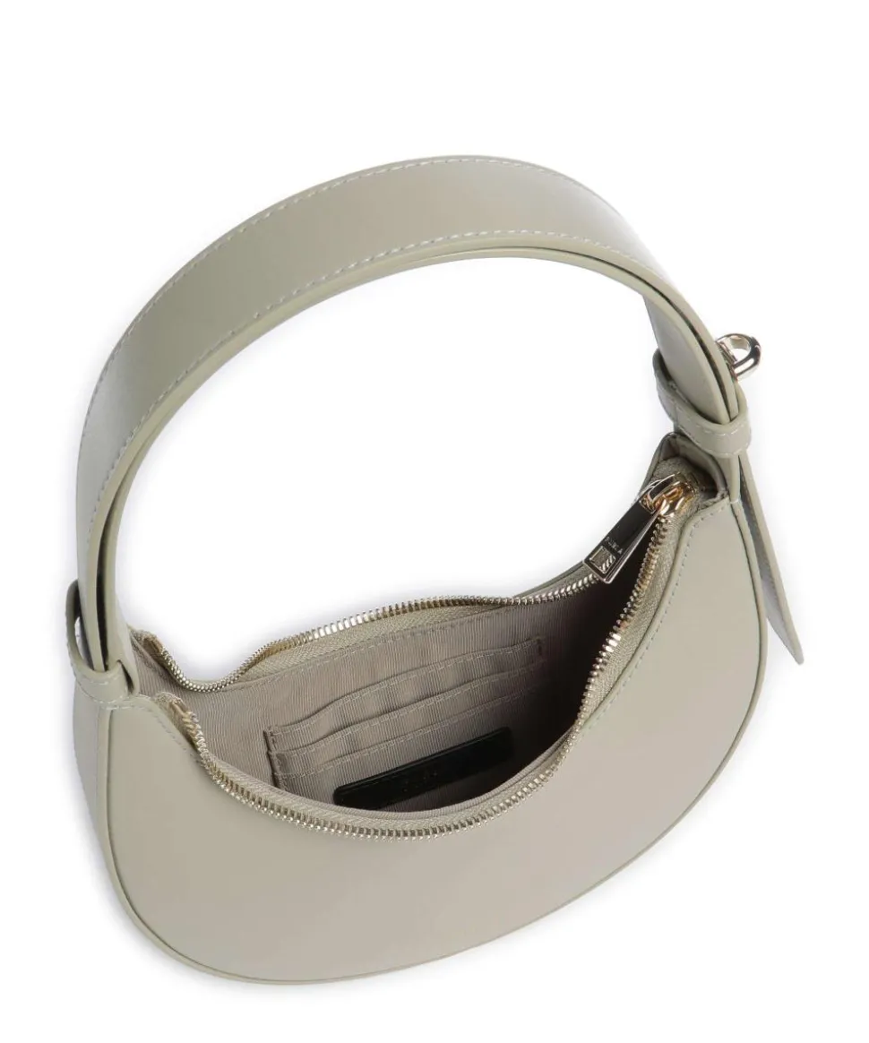 Delizia Mini Schultertasche fein genarbtes Leder graugrün