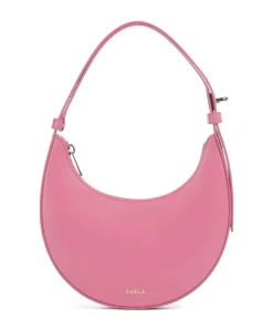 Delizia Mini Schultertasche fein genarbtes Leder rosa