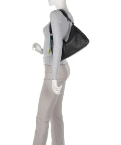 Delos Calliope Beuteltasche genarbtes Kalbsleder schwarz