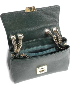 Delphino Tina Schultertasche genarbtes Rindsleder dunkelgrün