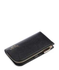 Devin Geldbörse Saffiano-Rindsleder schwarz