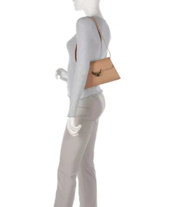 Dew Schultertasche genarbtes Rindsleder hellbraun