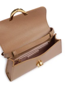 Dew Schultertasche genarbtes Rindsleder hellbraun