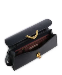 Dew Schultertasche genarbtes Leder navy