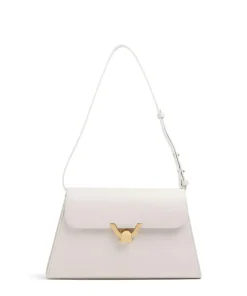 Dew Schultertasche genarbtes Leder weiß