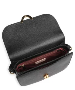 Dew Schultertasche genarbtes Leder schwarz