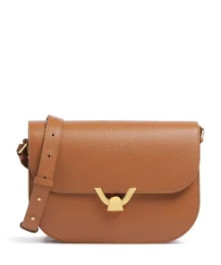 Dew Schultertasche genarbtes Leder braun