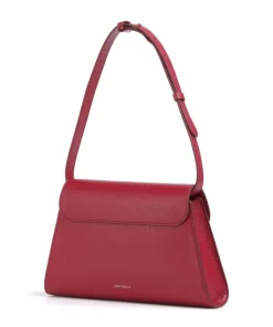 Dew Schultertasche genarbtes Leder rot