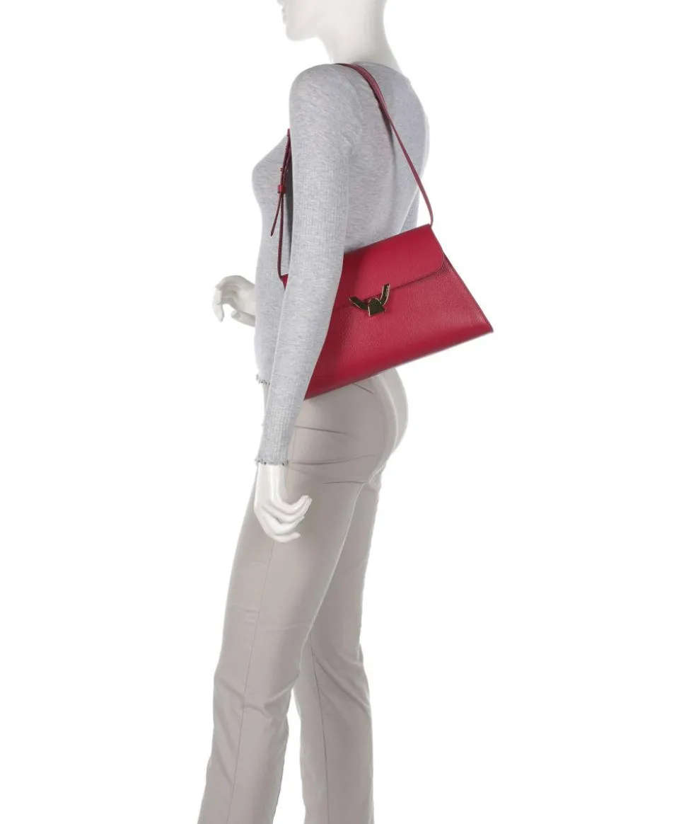 Dew Schultertasche genarbtes Leder rot