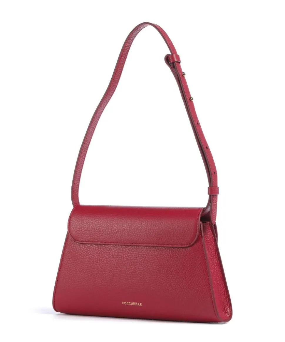 Dew Schultertasche genarbtes Rindsleder rot