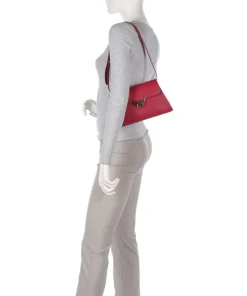 Dew Schultertasche genarbtes Rindsleder rot