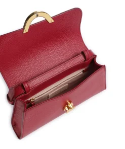 Dew Schultertasche genarbtes Rindsleder rot