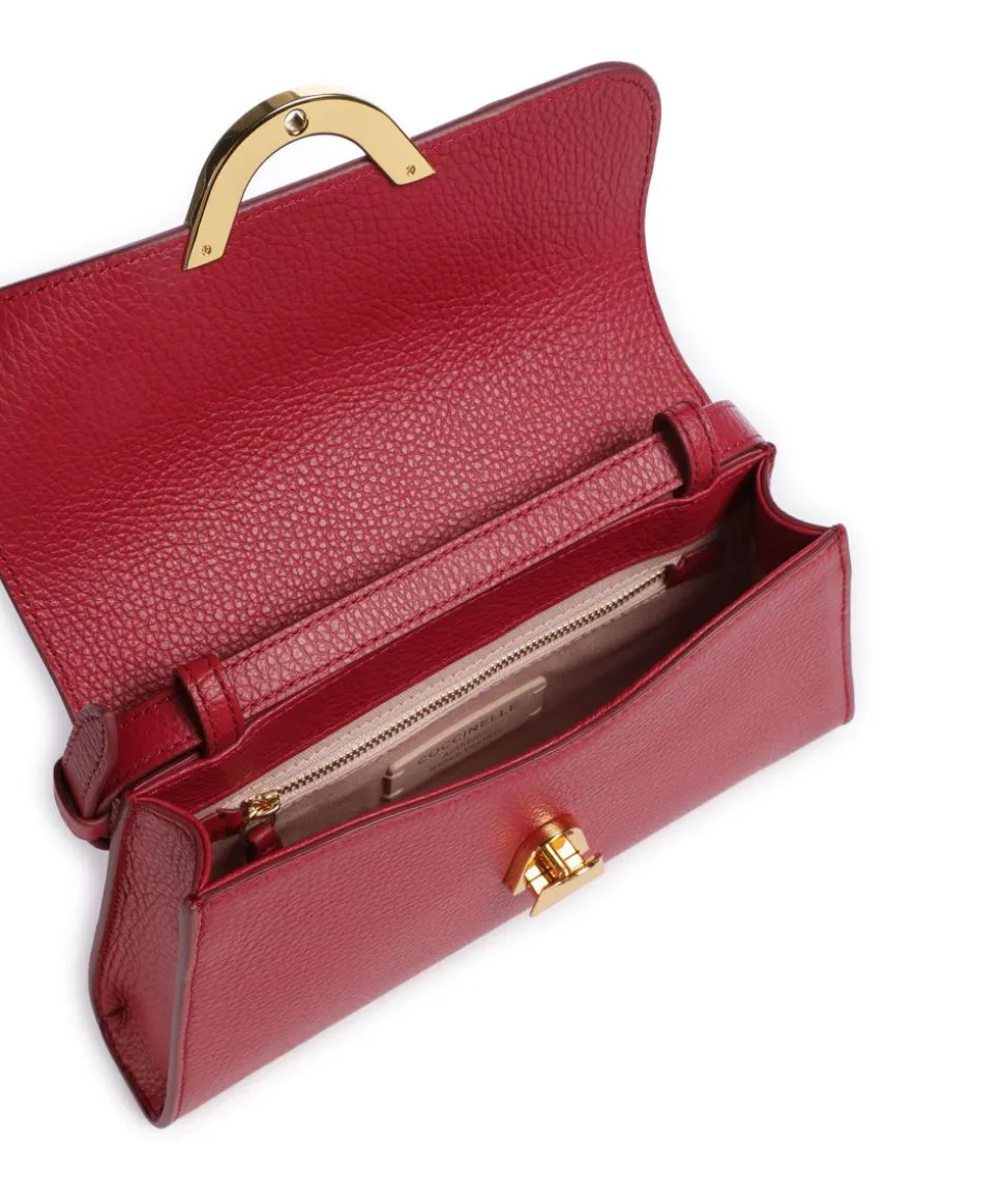 Dew Schultertasche genarbtes Rindsleder rot