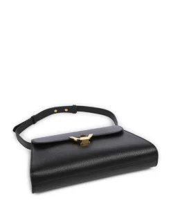 Dew Schultertasche genarbtes Leder schwarz